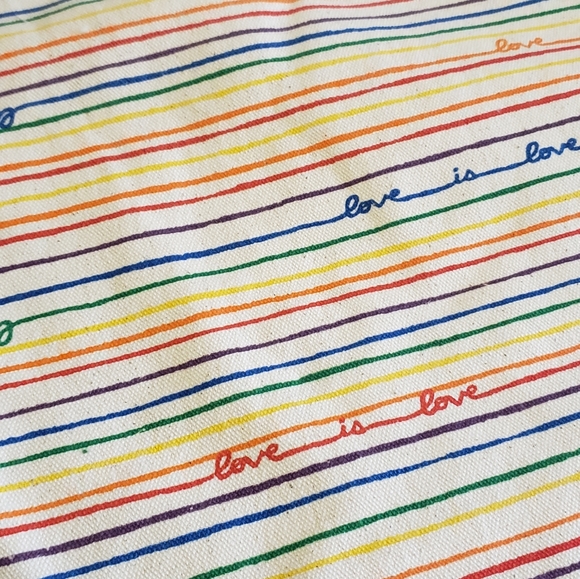 Old Navy Rainbow Stripes Reusable Canvas Tote - Picture 4 of 4